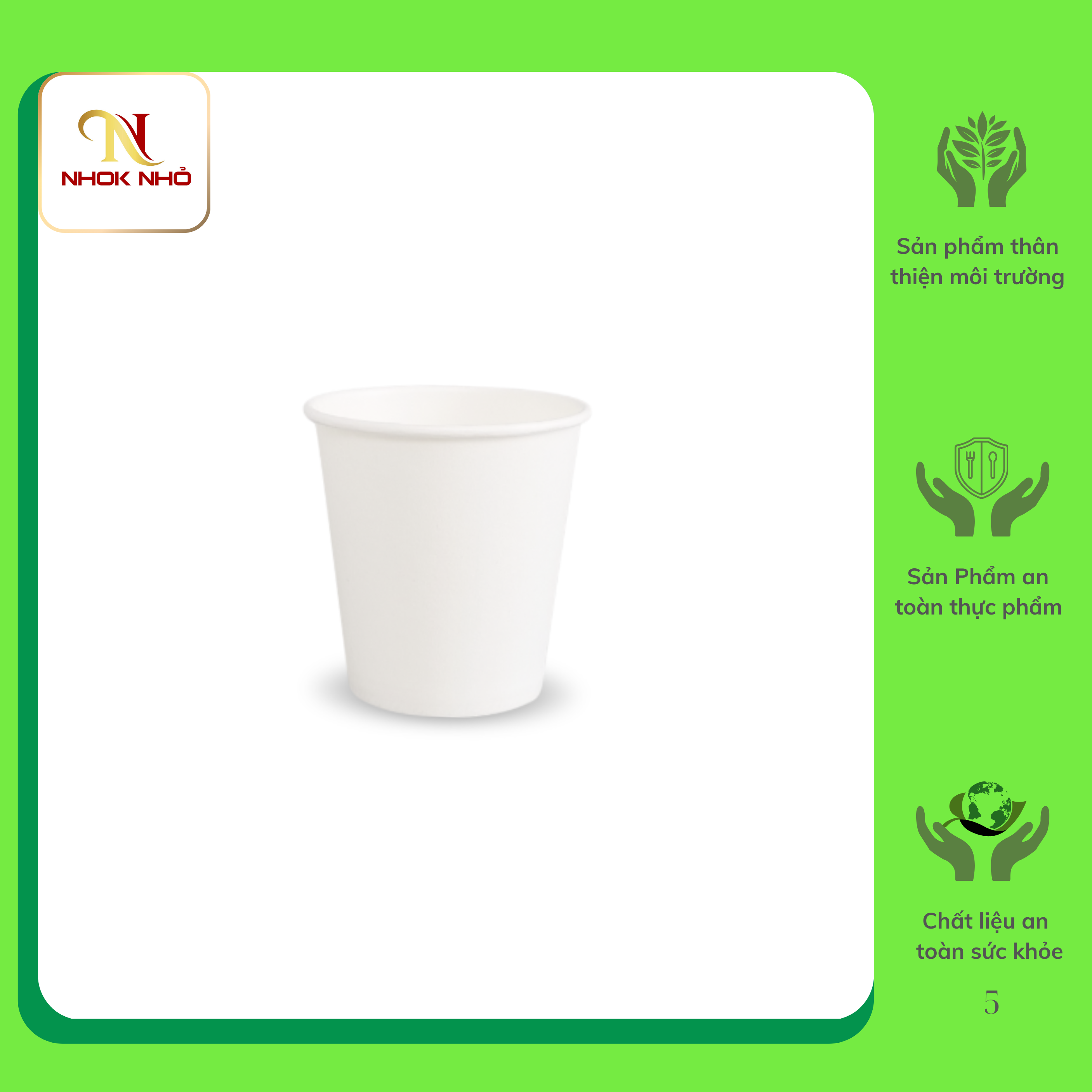 Ly giấy trắng 6.5oz - 180ml