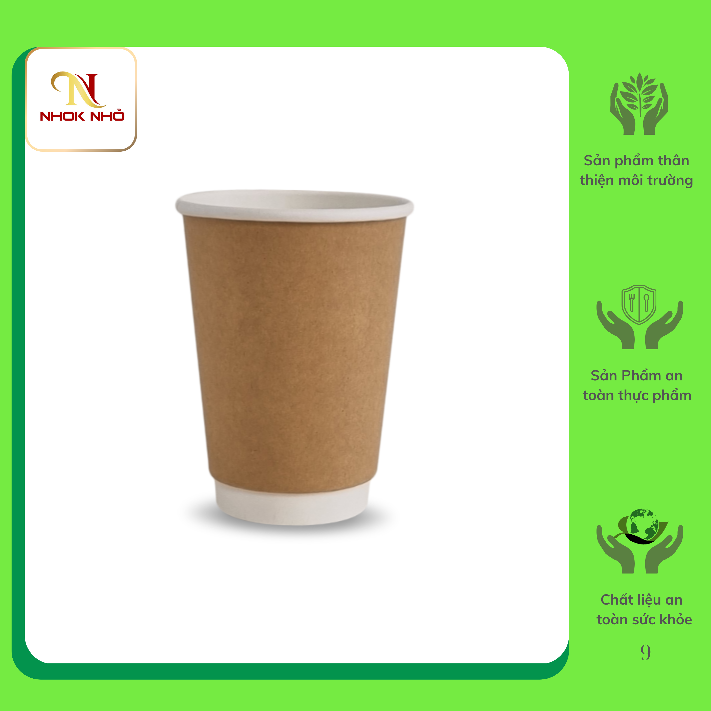 Ly giấy kraft 16oz-500ml (Double Wall)