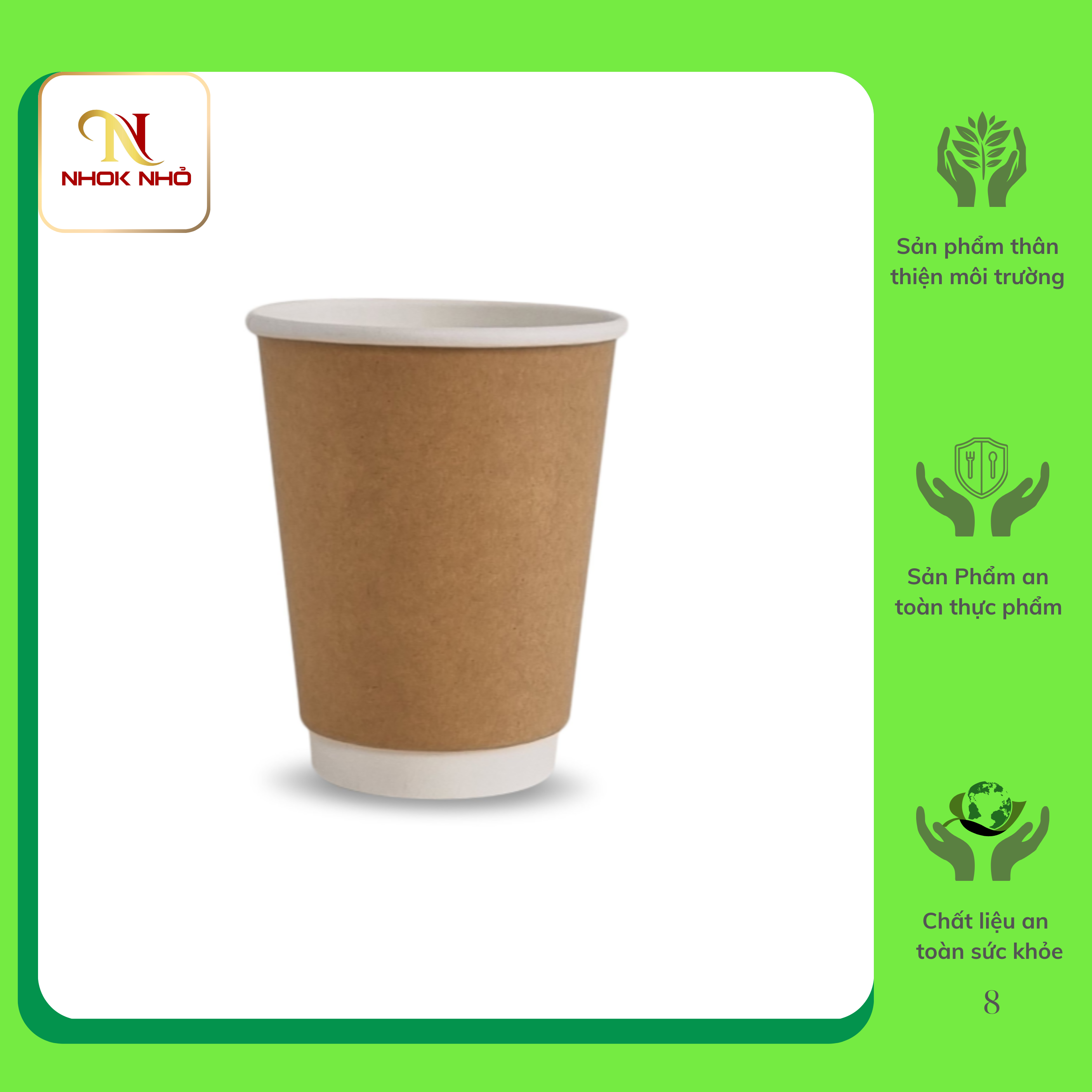 Ly giấy kraft 12oz-360ml (Double Wall)