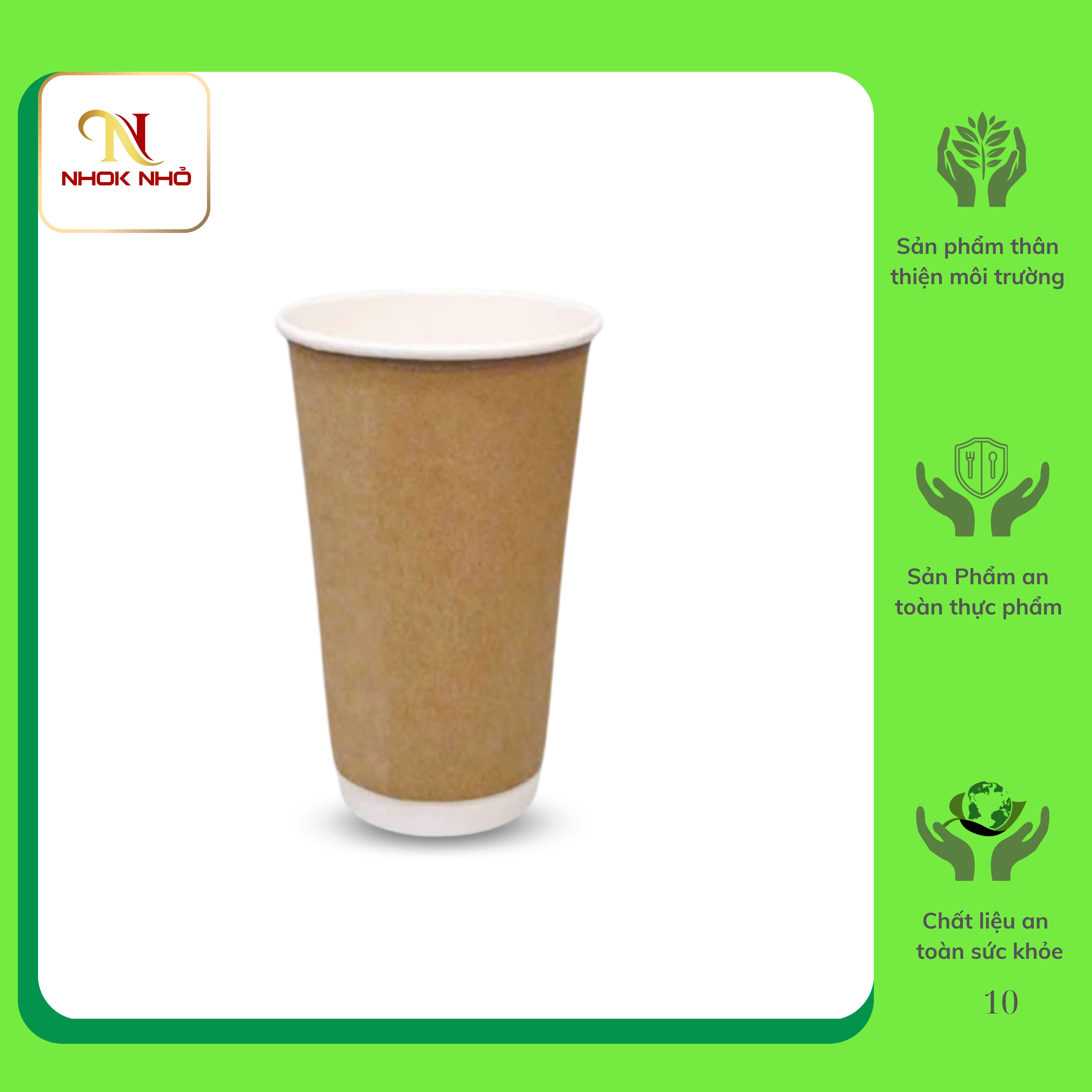 Ly giấy kraft 22oz-600ml (Double Wall)