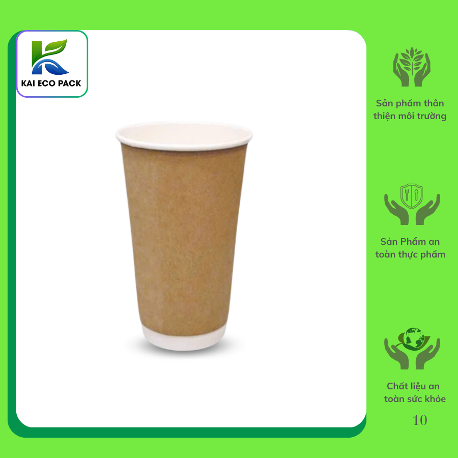 Ly giấy kraft 22oz-600ml (Double Wall)